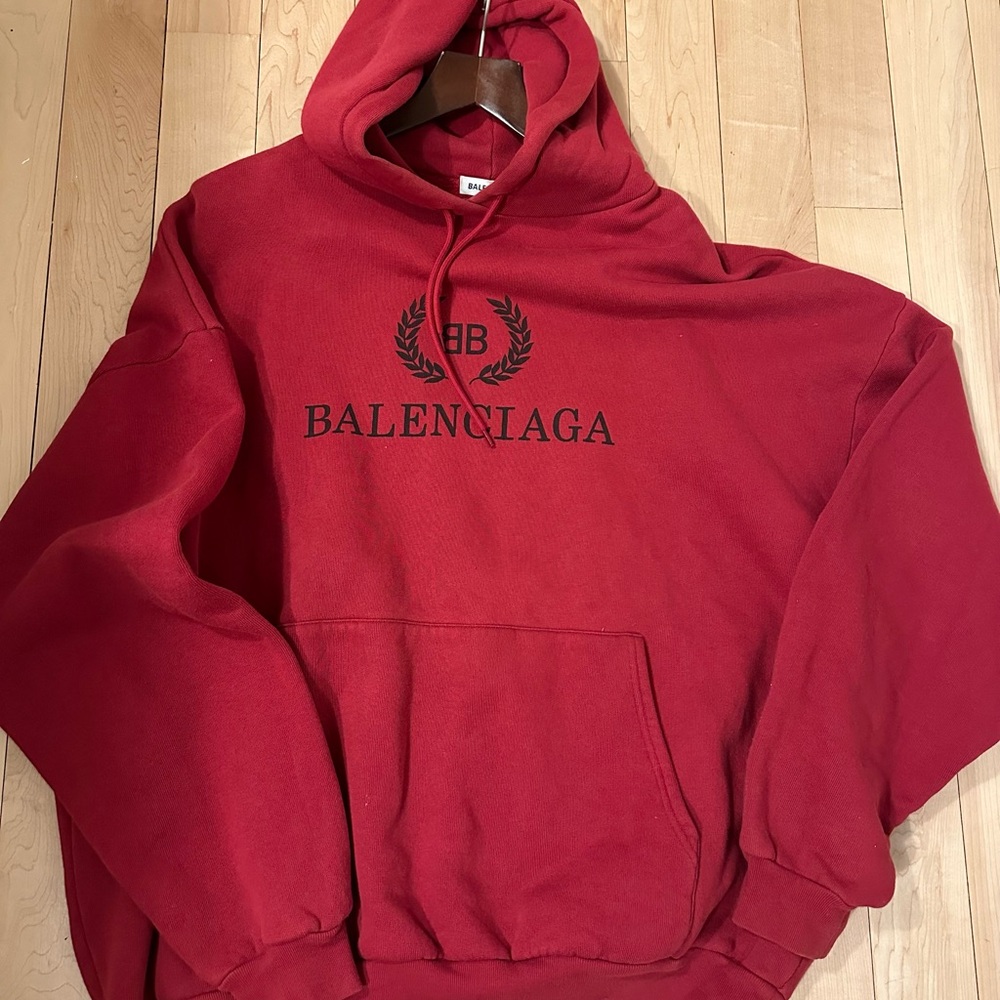 Balenciaga Burgundy Hoodie for Men